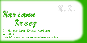 mariann krecz business card